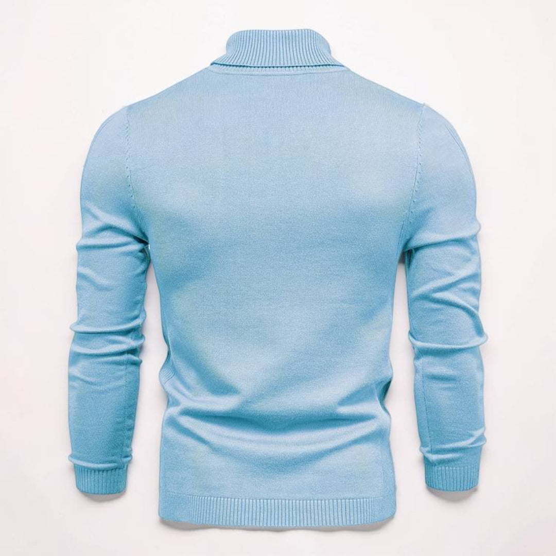 Maglione Uomo Collo Alto Slim Fit Manica Lunga Casual