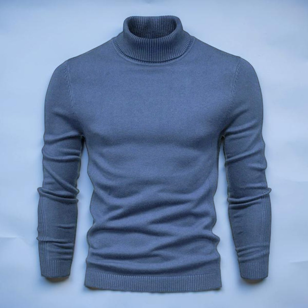 Maglione Uomo Collo Alto Slim Fit Manica Lunga Casual