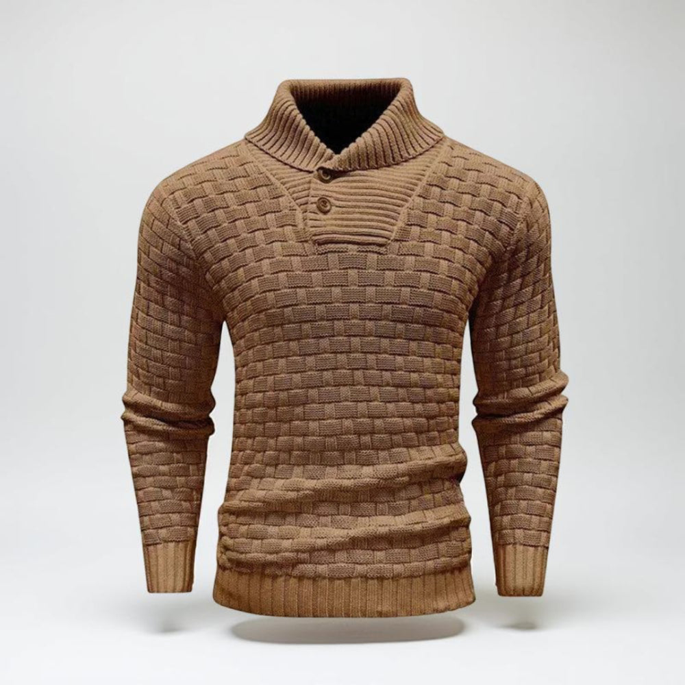 Maglione Uomo Collo Alto Lavorazione Strutturata