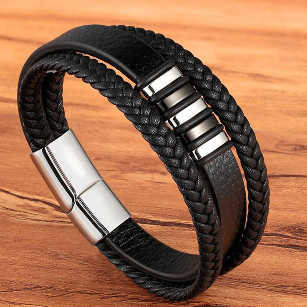 Men's Bracelet Braided Magnetic Clasp Wrist Jewelry