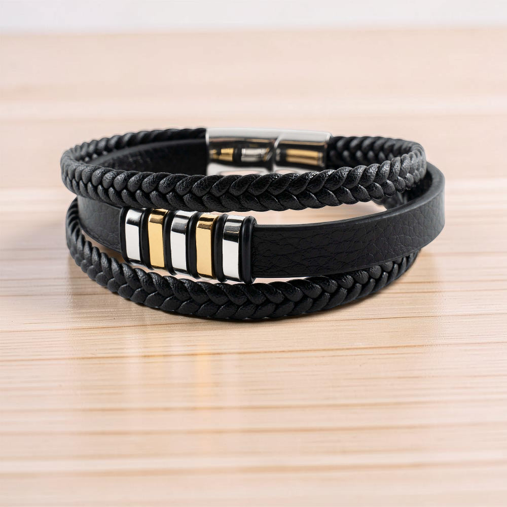 Bracciale Uomo Intrecciato Chiusura Magnetica Bracciale Polso