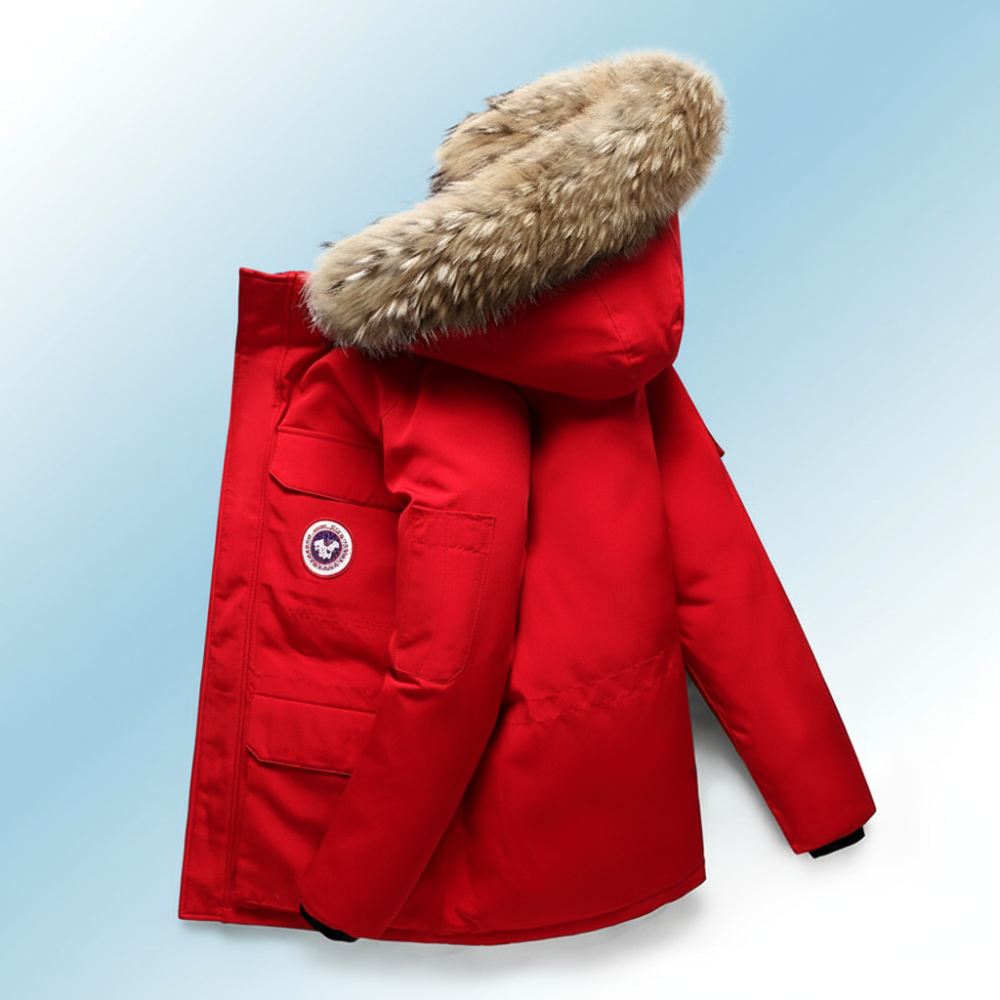 Casaco Parka de Inverno para Homem Grosso Quente com Capuz de Pêlo Médio Comprimento