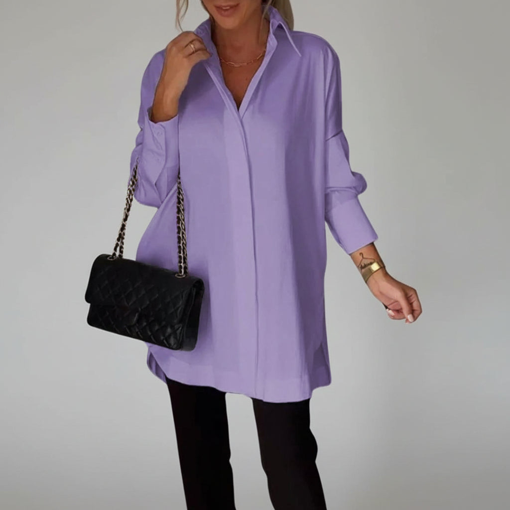 Blusa Polo Lunga Donna Traspirante Elegante Quotidiana