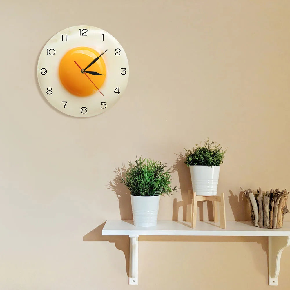 SunnySide - Fried Egg Kitchen Wall Clock 3D Design