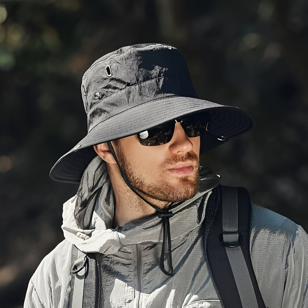 Cappello Trekking Uomo Tesa Larga Protezione UV Traspirante