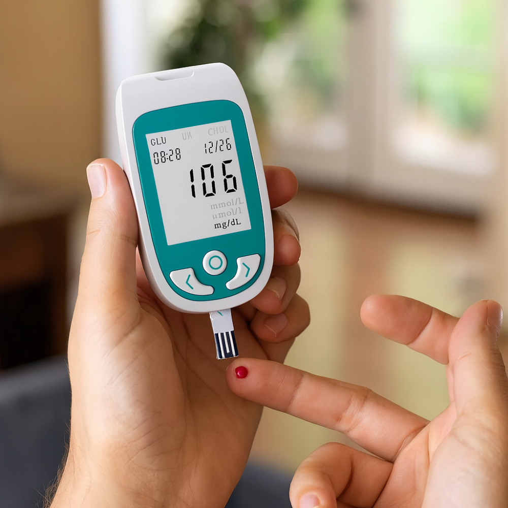 Home Cholesterol Glucose Blood Monitor Test Kit Portable Accurate 1