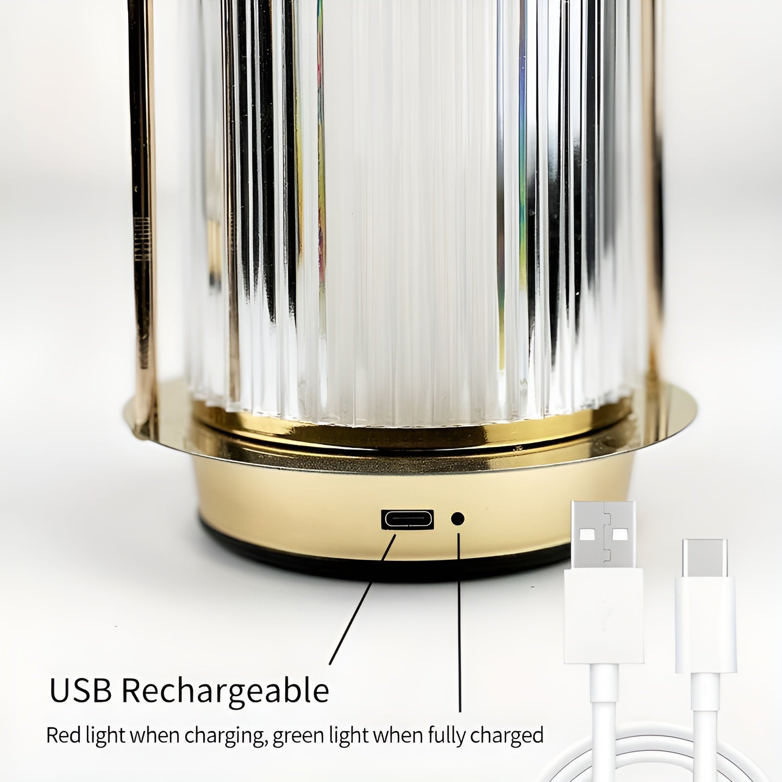 IllumiFlex Lâmpada de Mesa Portátil em Acrílico - Lâmpada Ideal para Campismo e Uso Doméstico com Controlo Tátil