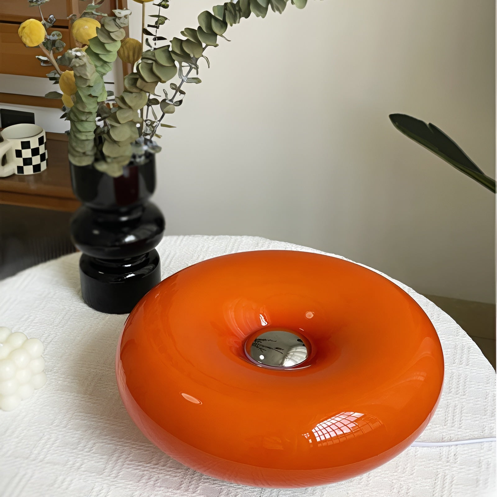 Lámpara Donut Naranja - Lámpara de Pared y de Mesa Estilosa