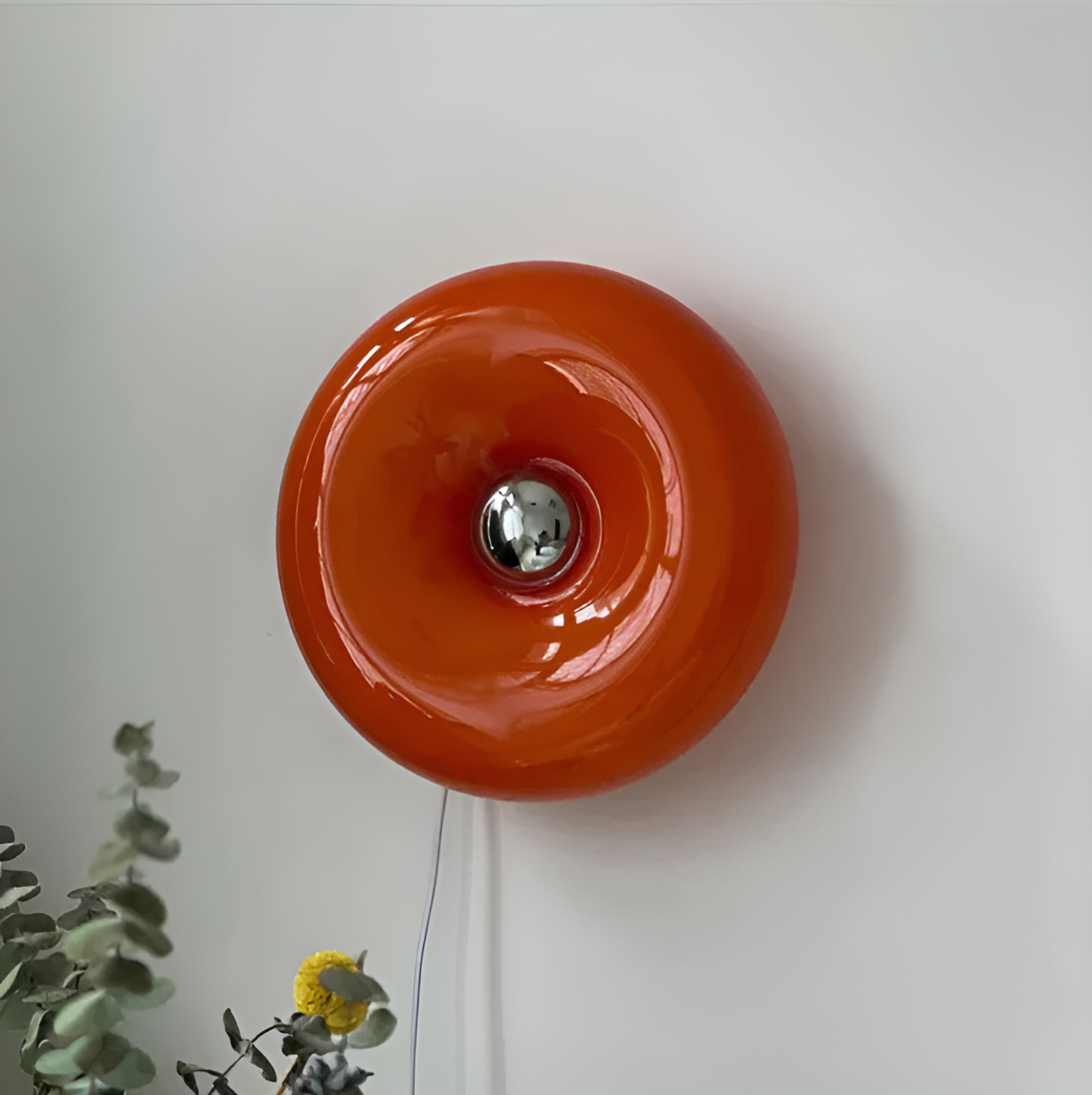 Lámpara Donut Naranja - Lámpara de Pared y de Mesa Estilosa