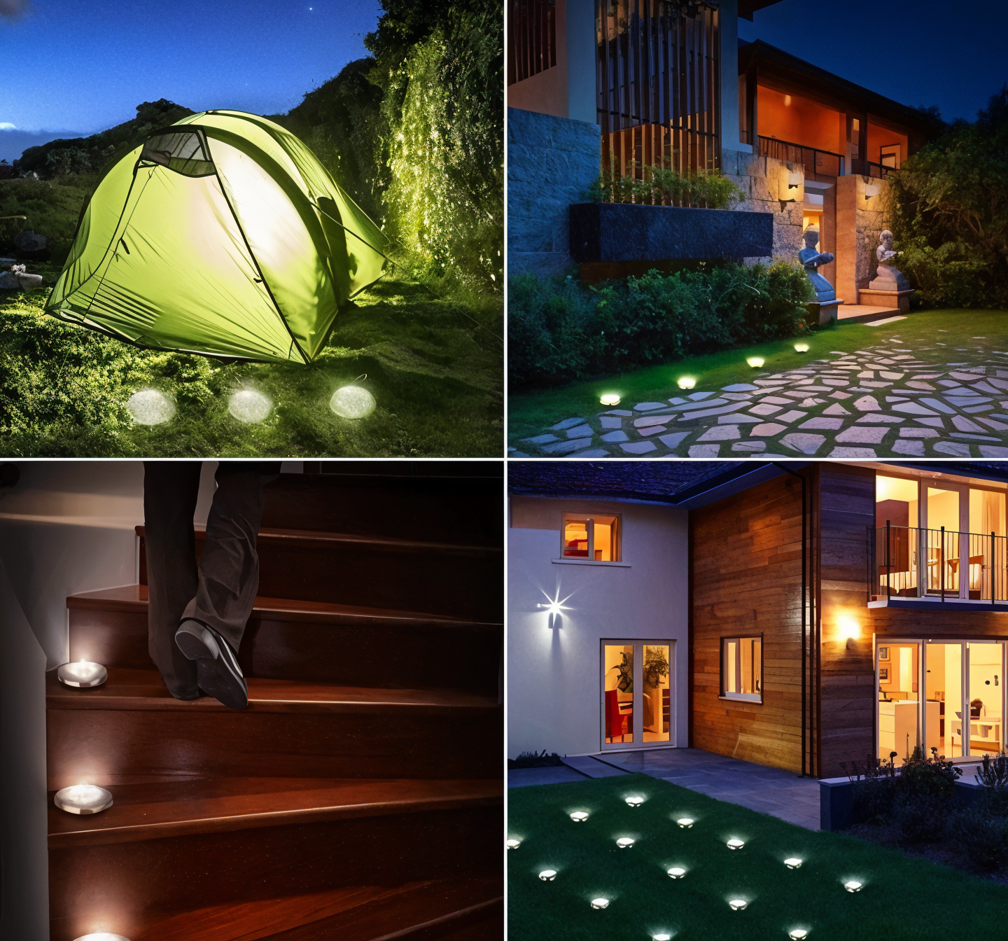 SunSparkle - Conjunto de 2 Lâmpadas Solares LED para Exterior