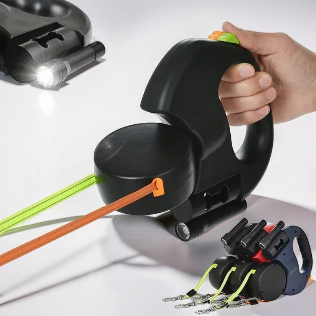 Guinzaglio Cani Doppio Retrattile LED Antigroviglio