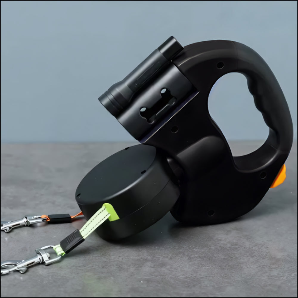 Guinzaglio Cani Doppio Retrattile LED Antigroviglio