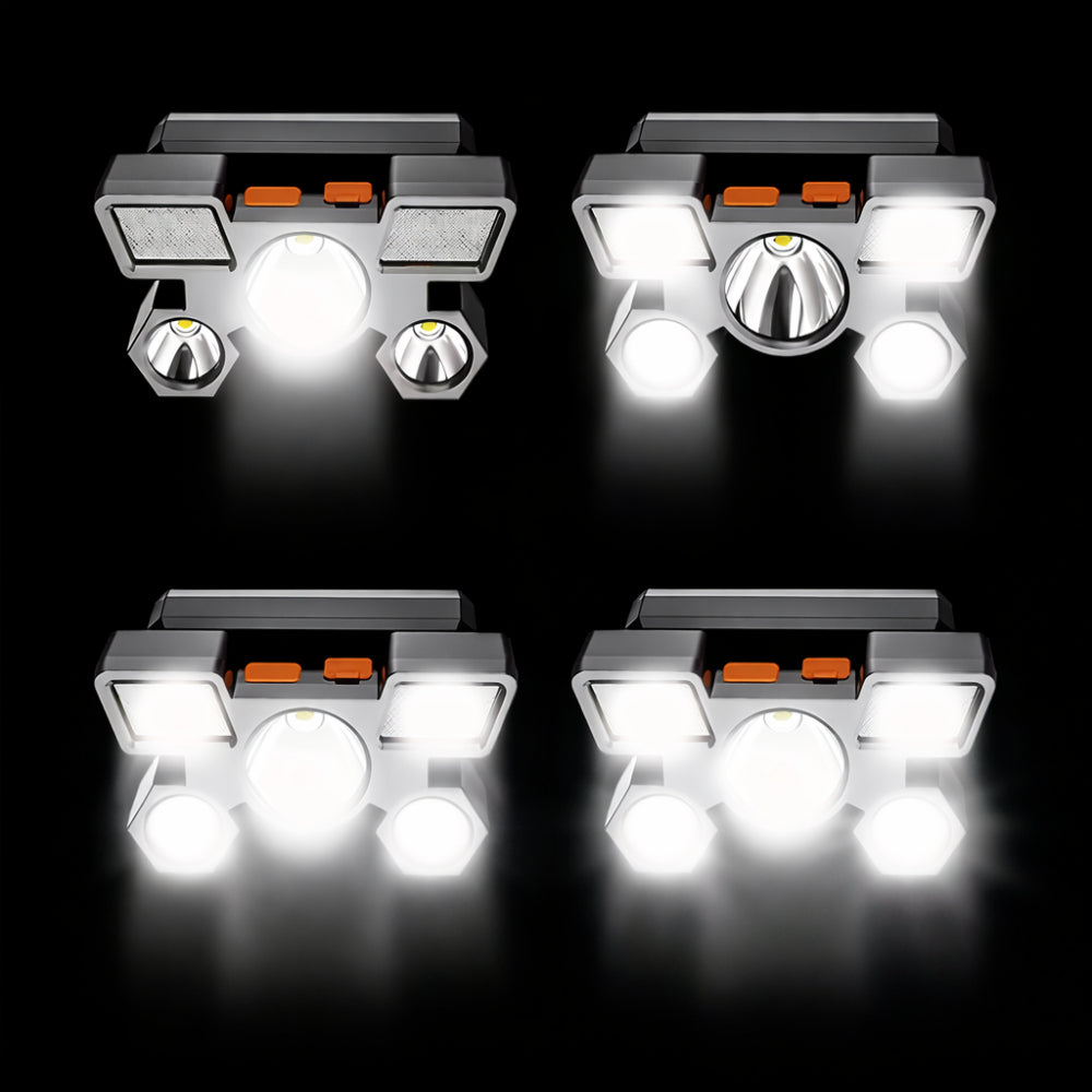 Lampada Frontale Hiking LED Ricaricabile USB Multimodale