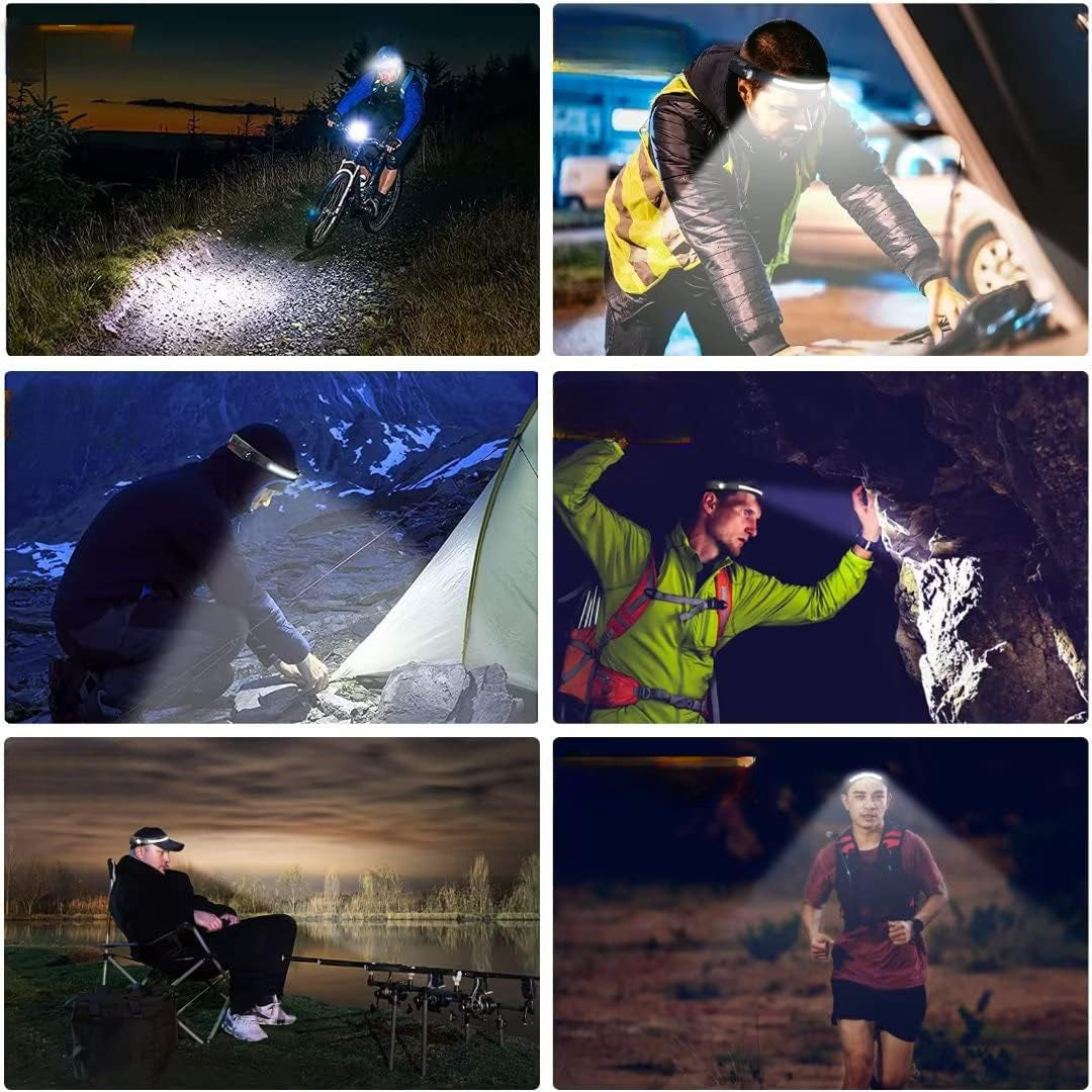 LED Headlamp Motion Sensor Wide Beam Rechargeable