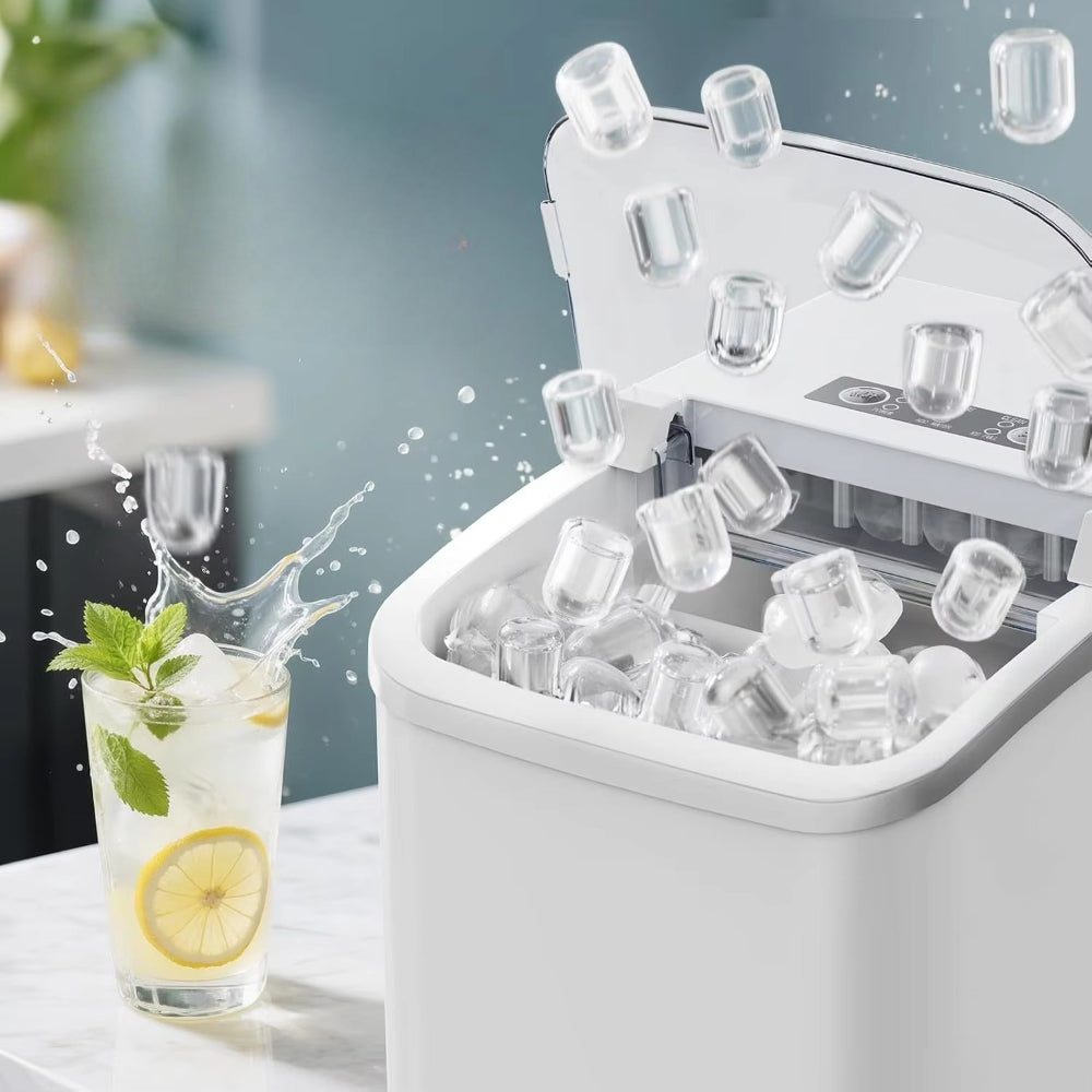 Macchina per Cubetti di Ghiaccio Compatta Portatile per Fare Ghiaccio Velocemente