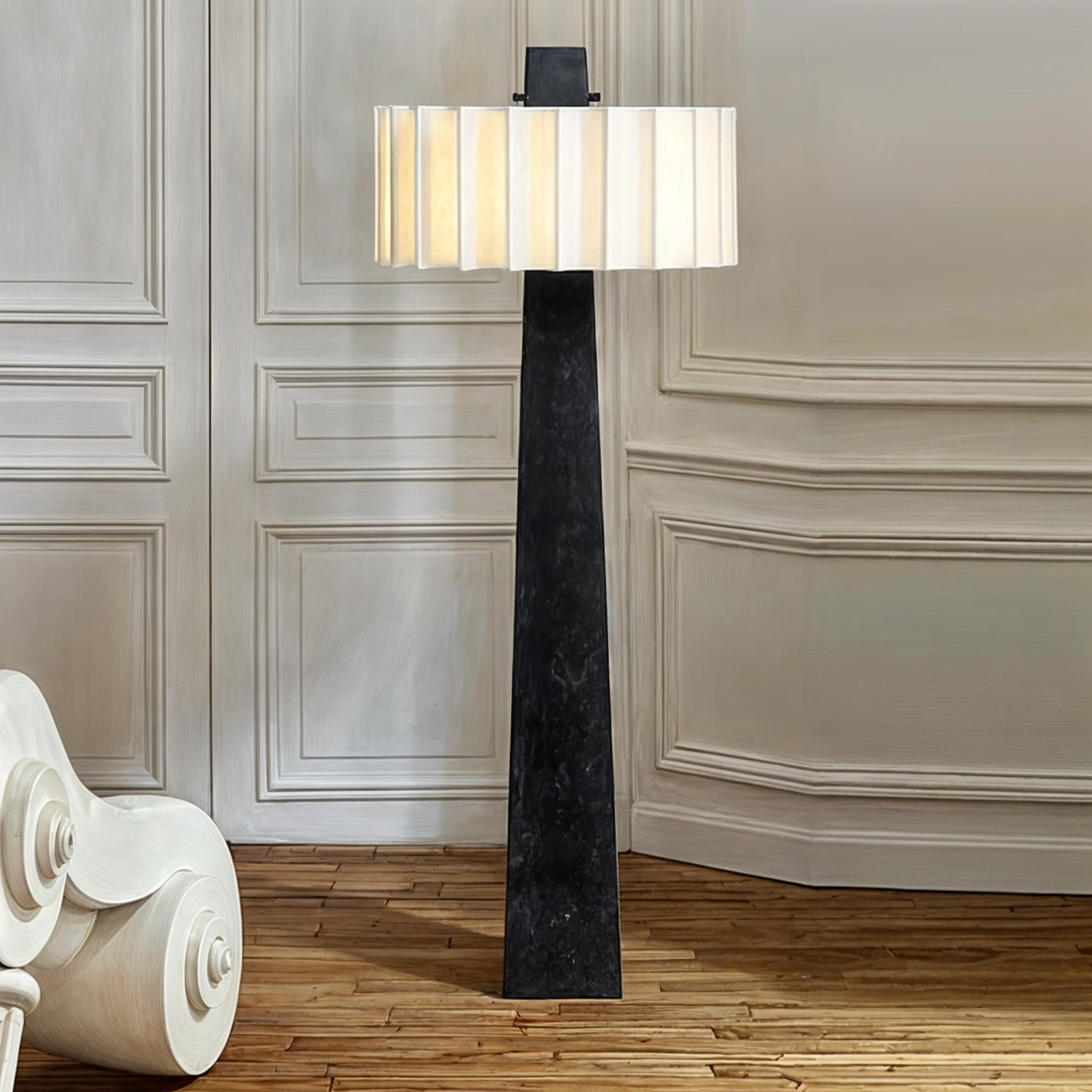 Ines Grote Lampada da Terra - Eleganza Moderna in Bianco e Nero