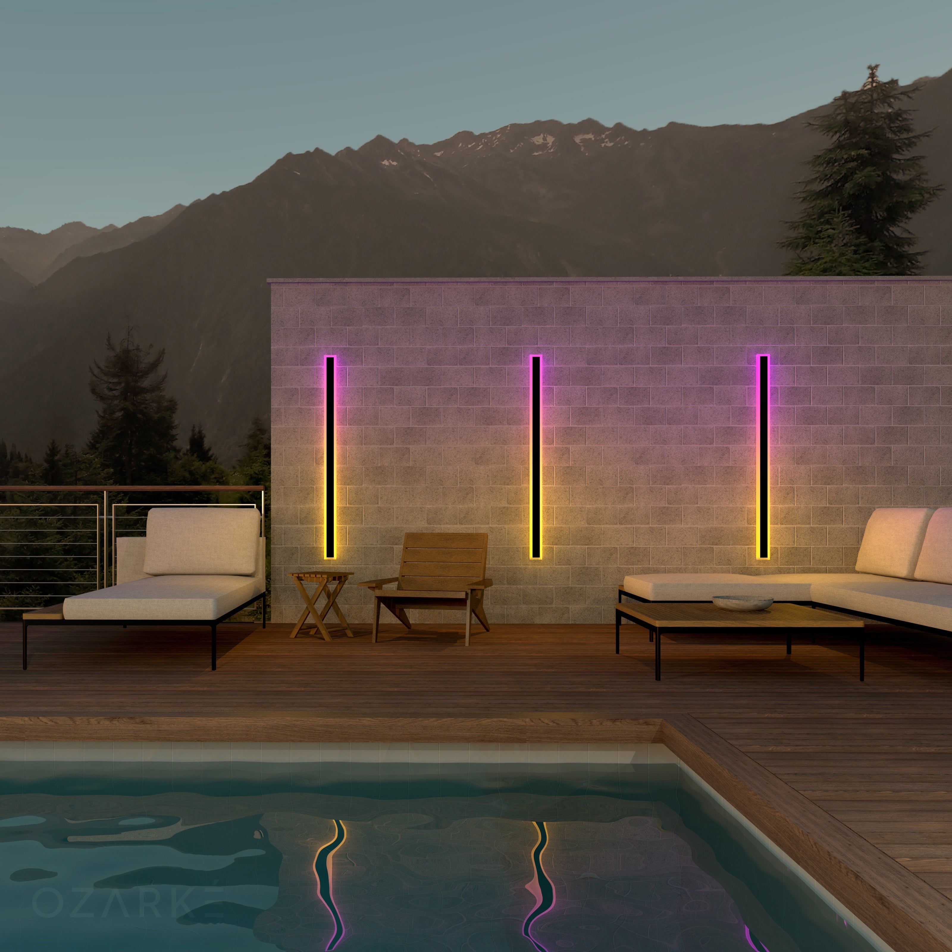 Groots RGB Lampada da parete esterna lineare minimalista