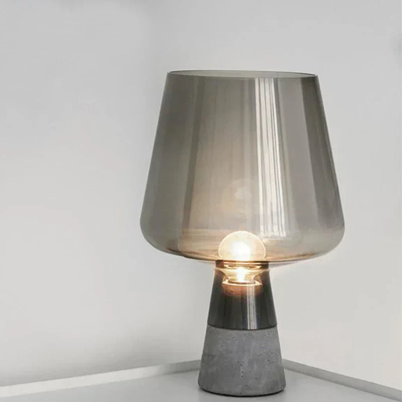 LumiSteel – Industrial Steel Table Lamp with Glass Shade, Vintage Night Lamp