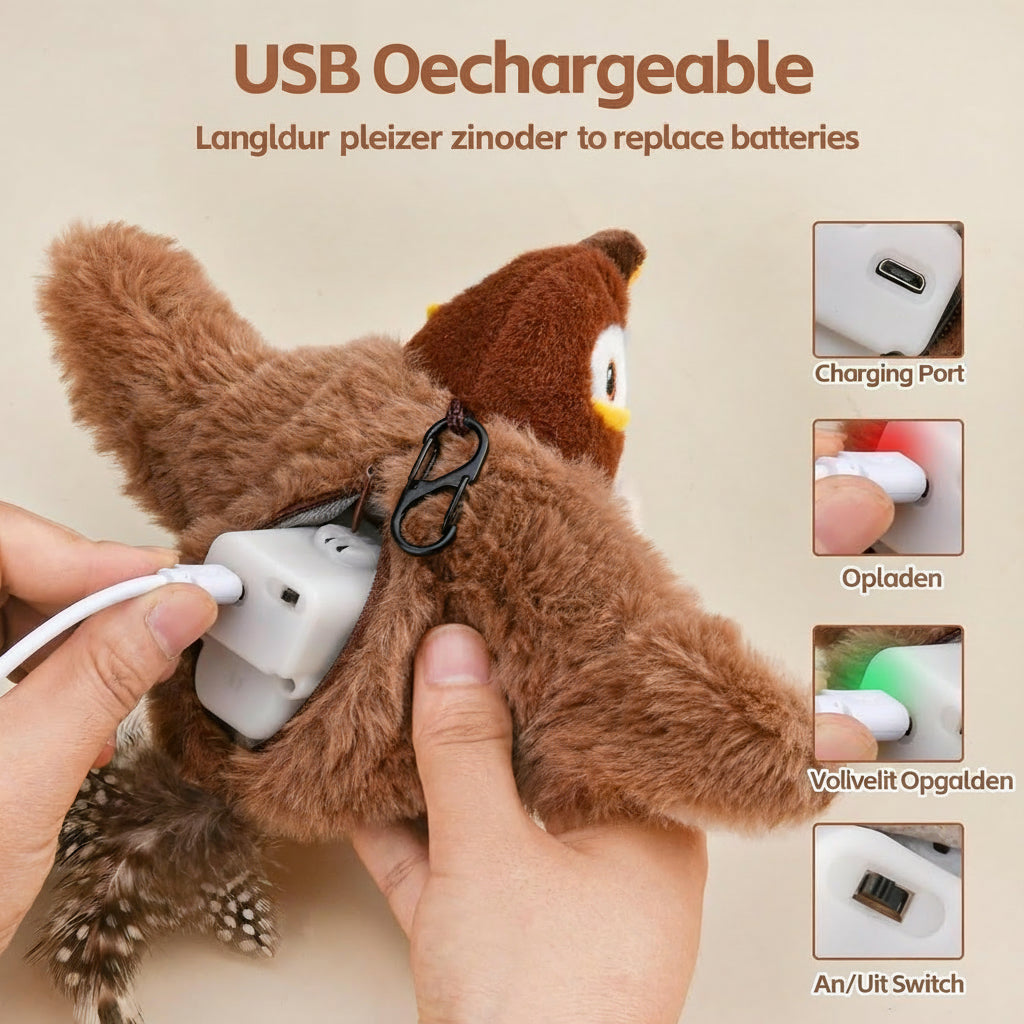 Interactive Cat Toy Bird with Realistic Sounds and Flapping Action 4