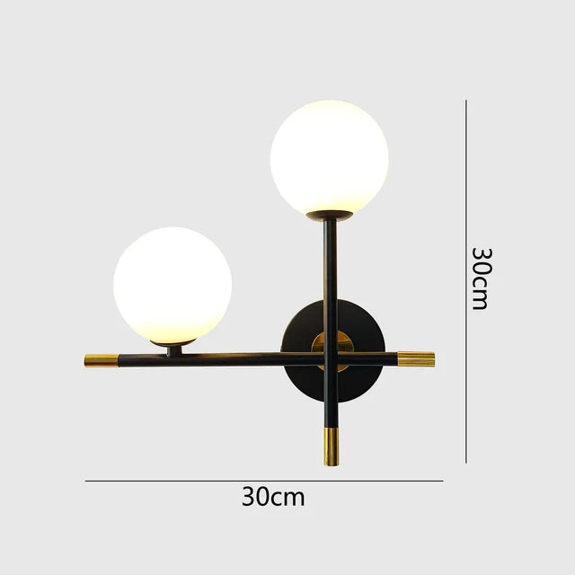 GlobeGlow - Lampada da parete LED moderna con sfere di vetro Illuminazione elegante