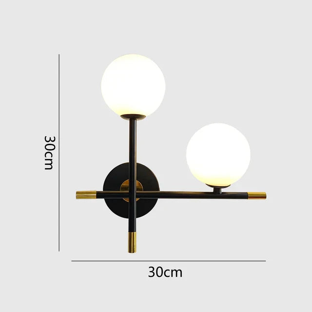 GlobeGlow - Lampada da parete LED moderna con sfere di vetro Illuminazione elegante