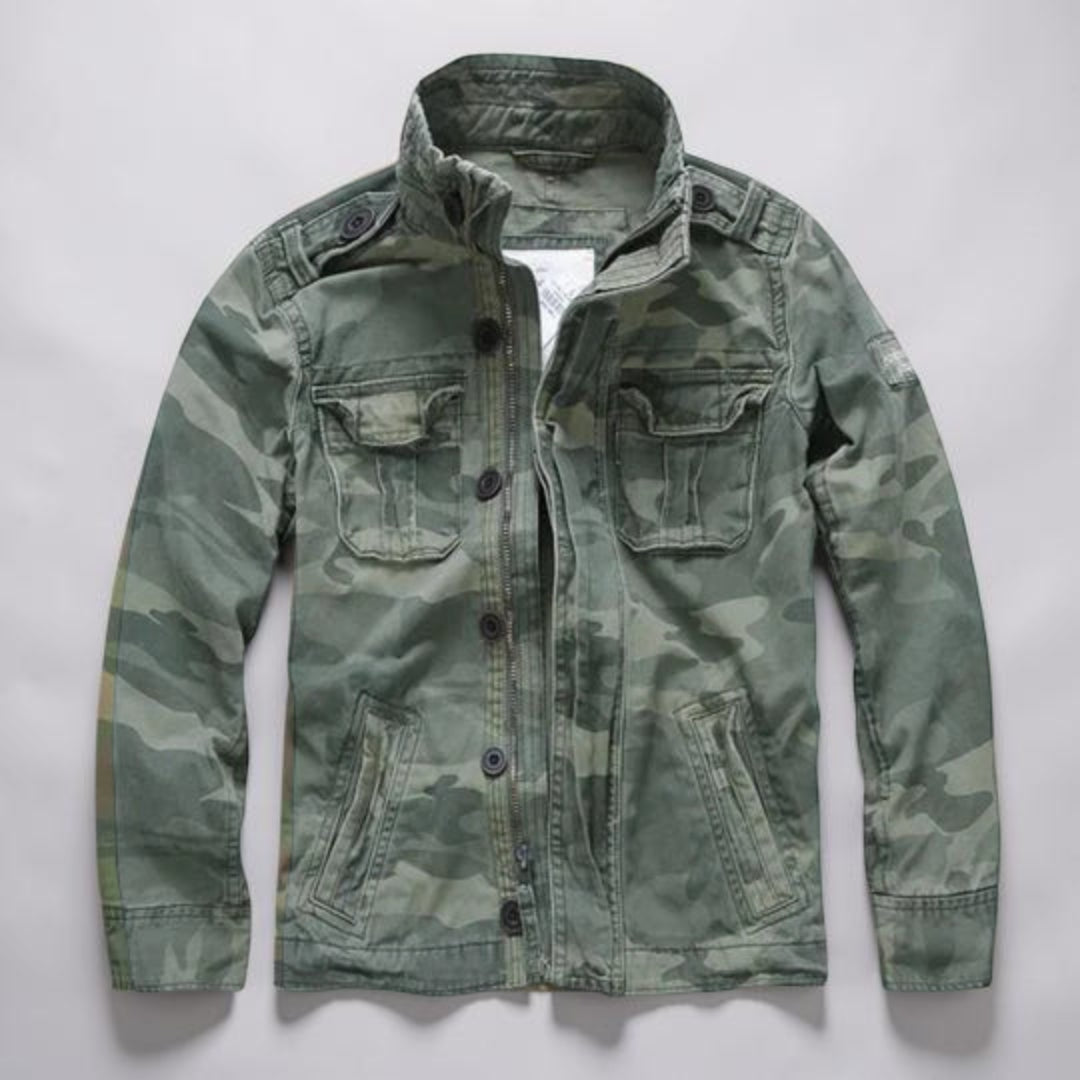 Men's Casual Long Sleeve Utility Jacket Multiple Pockets