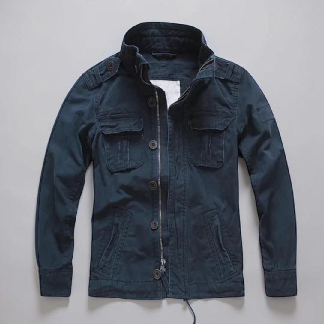 Men's Casual Long Sleeve Utility Jacket Multiple Pockets