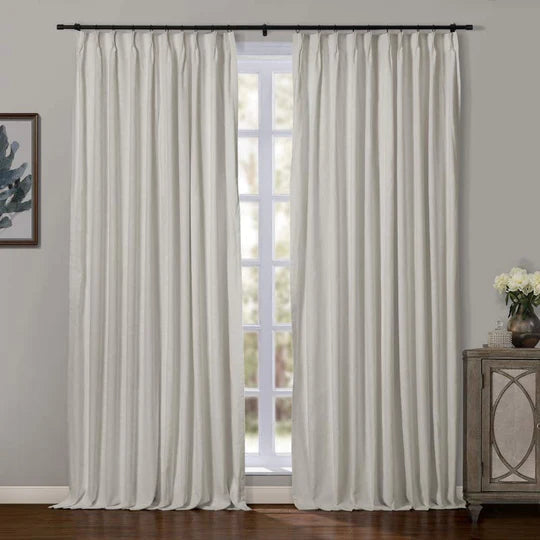 Cortinas modernas plisadas Aira Linnen blancas, 6 colores