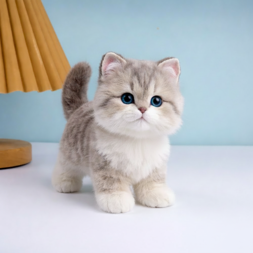 Kat Brinquedo Interativo Peluche Robô Gatinho Cinzento Realista