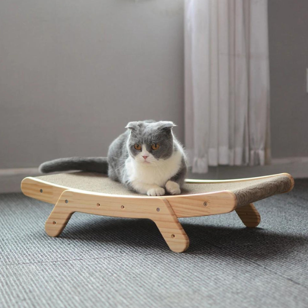 Tiragraffi Gatto Tavola Graffiatura Legno Curva
