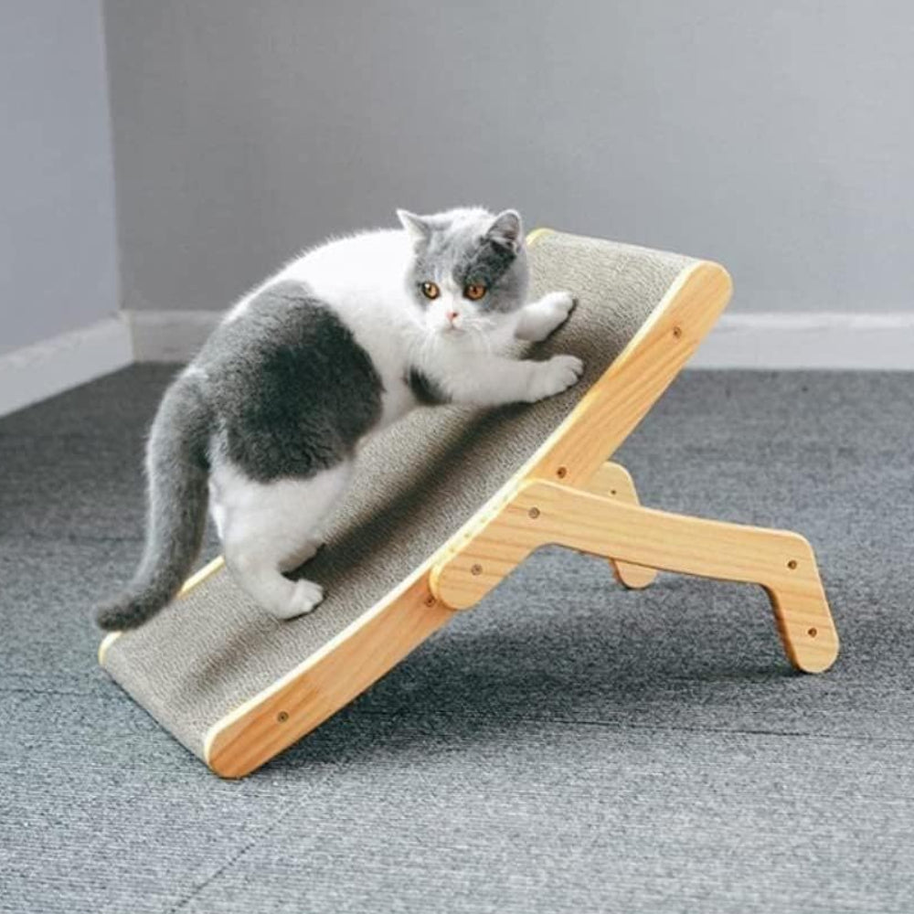 Cat Scratching Post Wooden Curved Scratch Board