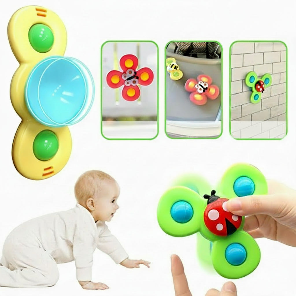 Gioco Sensoriale Bambini Ventosa Rotante Colorato