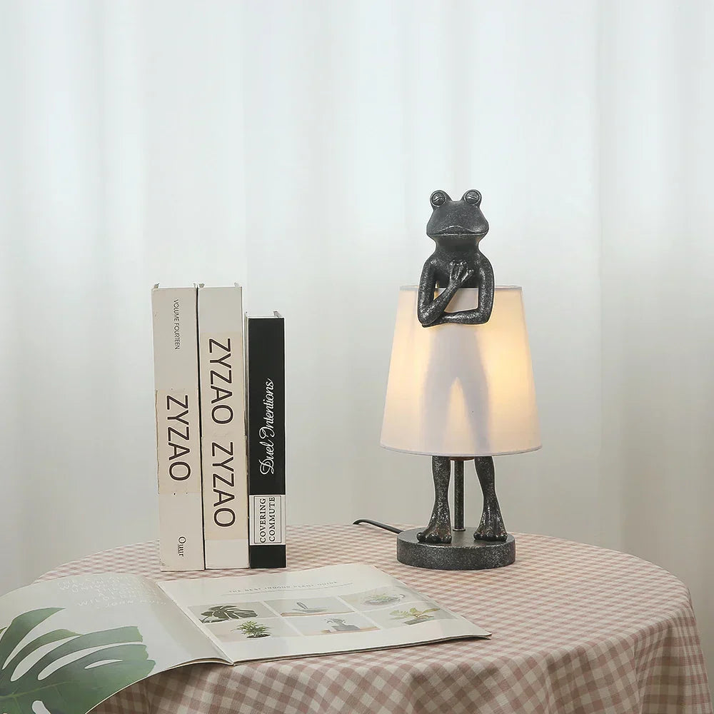 JungleGlow - Lampada da tavolo LED Kikker in design moderno per soggiorno e cameretta