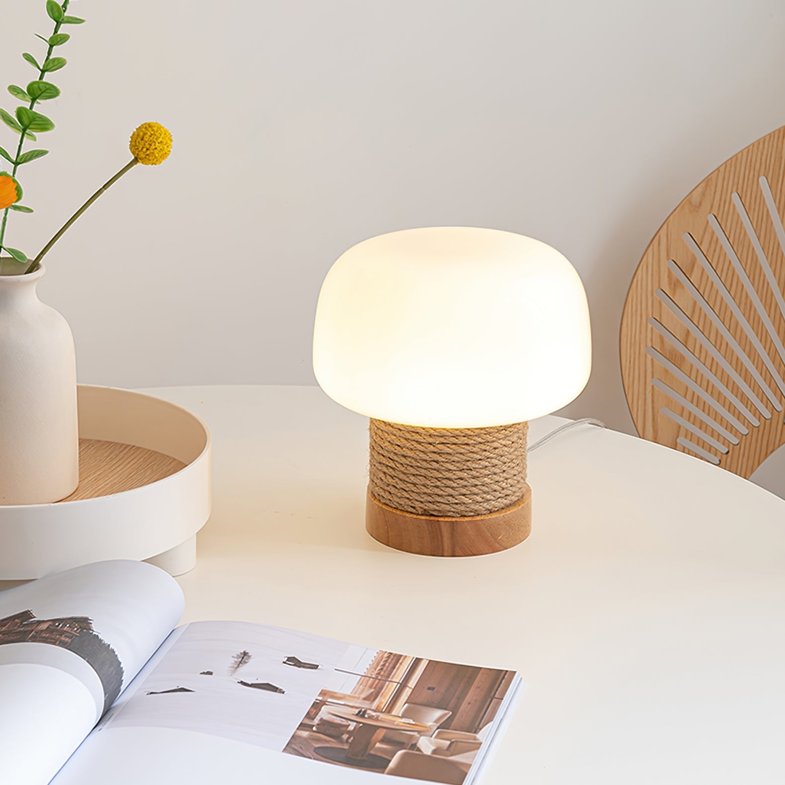 LumiWood - Modern Table Lamp with Wooden Base