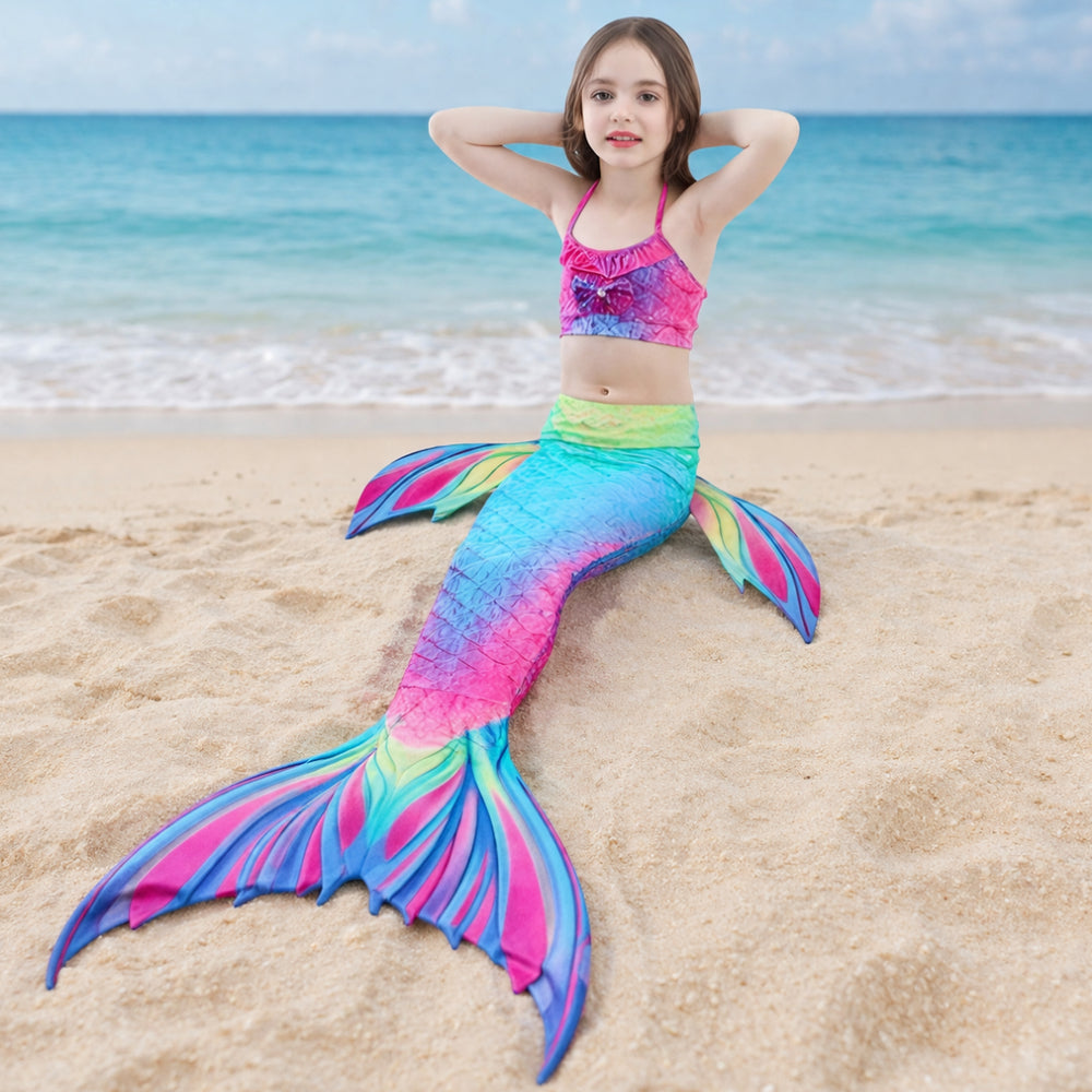 Costume da bagno sirena per bambini Set con coda Cosplay