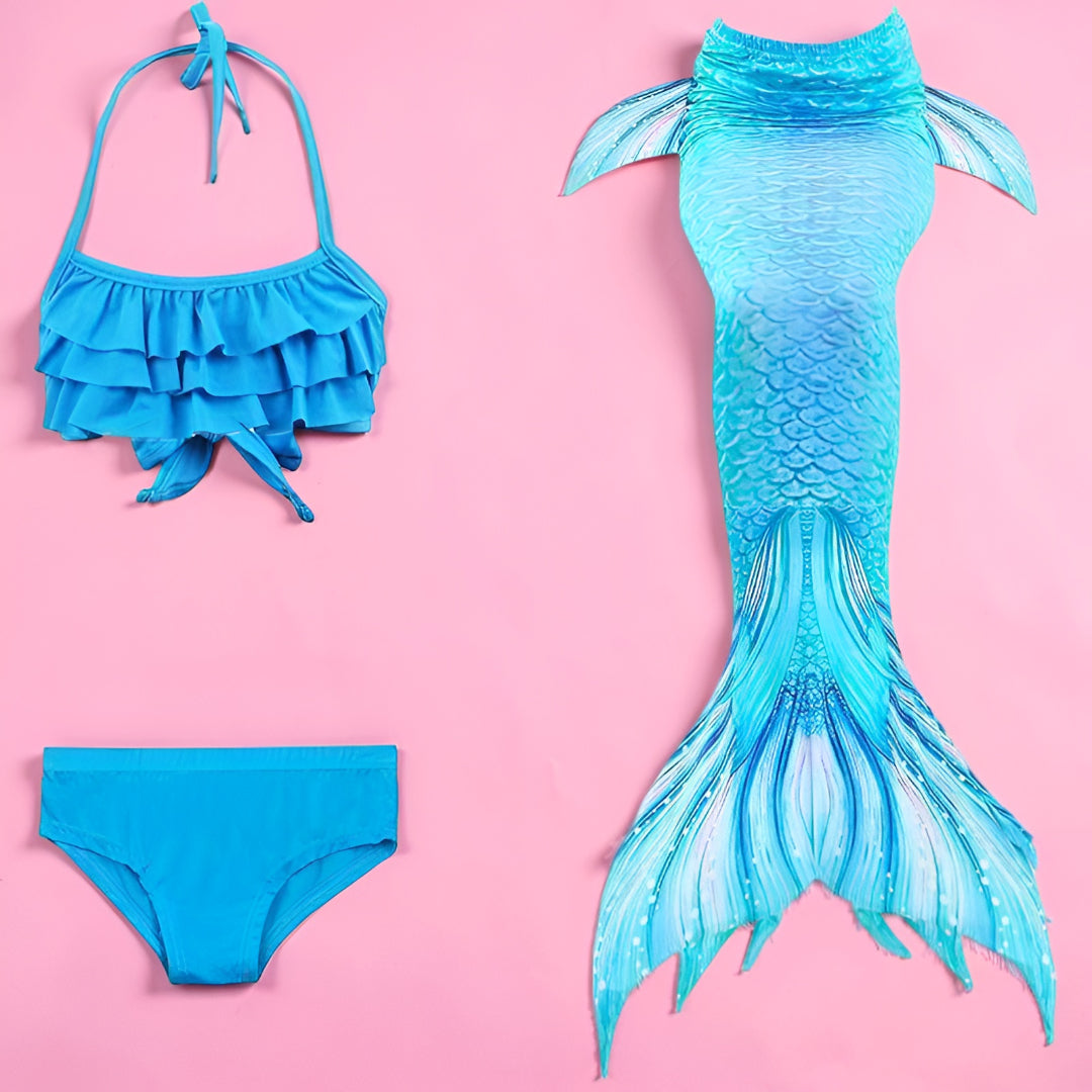 Costume da bagno sirena per bambini Set con coda Cosplay