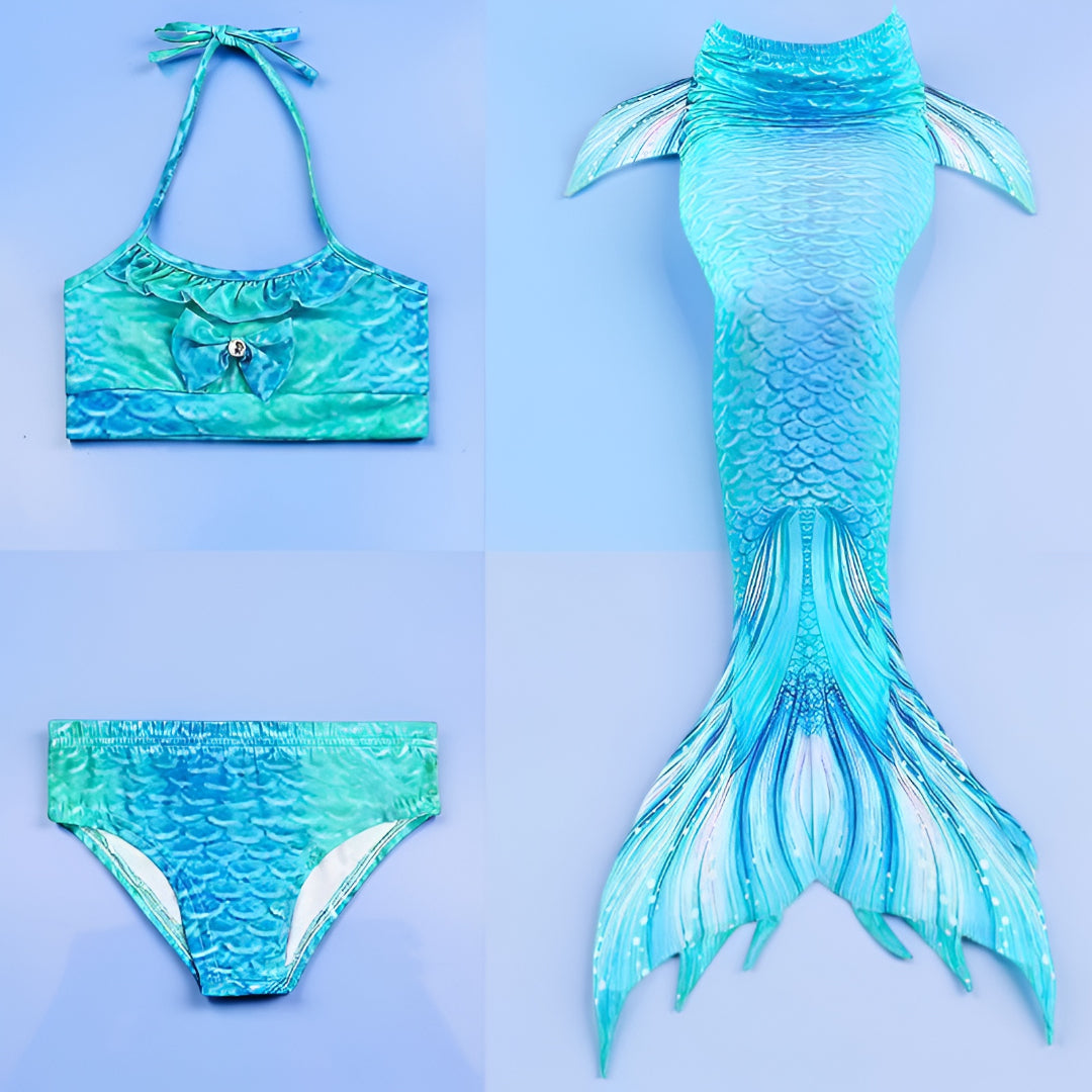 Costume da bagno sirena per bambini Set con coda Cosplay