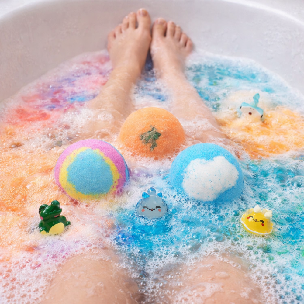 Bombe Bagno Bambini Set Colorate Profumate Sorpresa Gioco