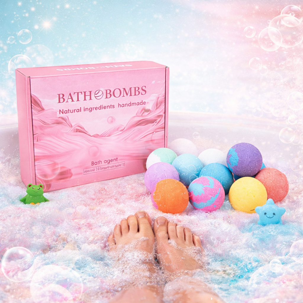 Bombe Bagno Bambini Set Colorate Profumate Sorpresa Gioco