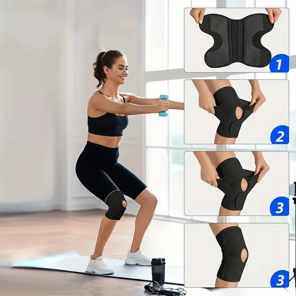 Knee Brace Open Kneecap V Shaped Cruciate Ligament Support