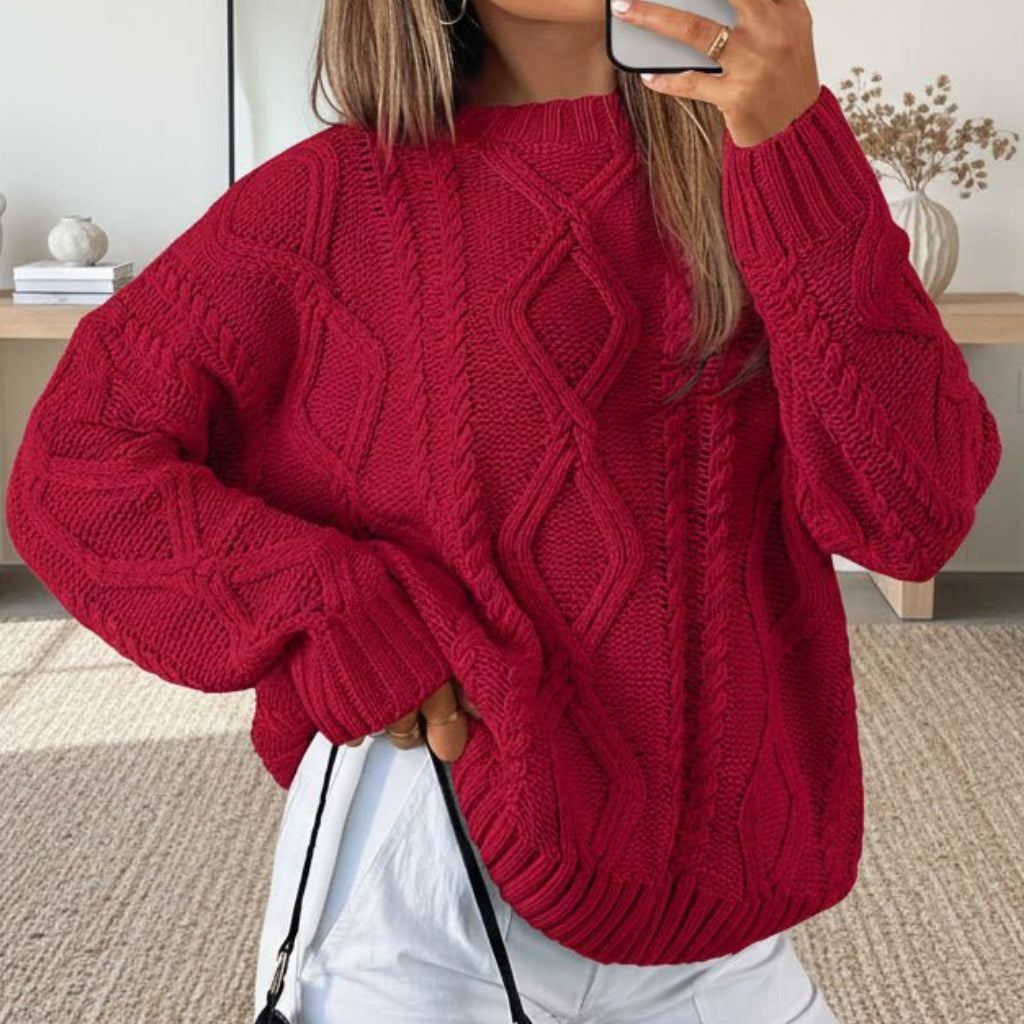 Trendy Kabeltrui Oversized Pasvorm Comfortabel Stijlvol