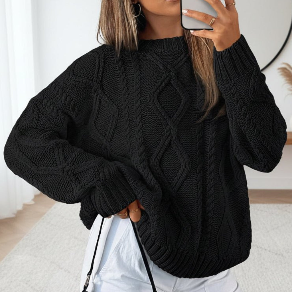 Trendy Kabeltrui Oversized Pasvorm Comfortabel Stijlvol