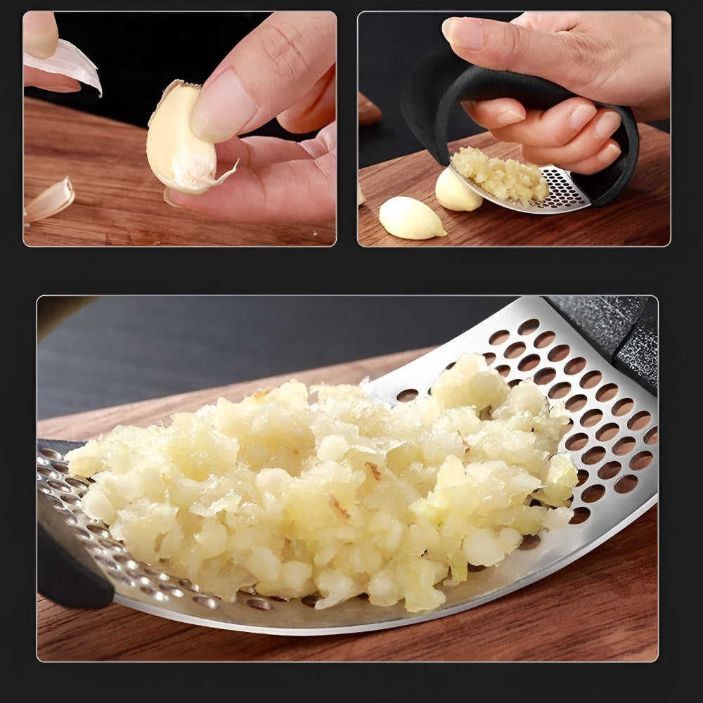 Garlic Press Manual Stainless Steel Kitchen Tool