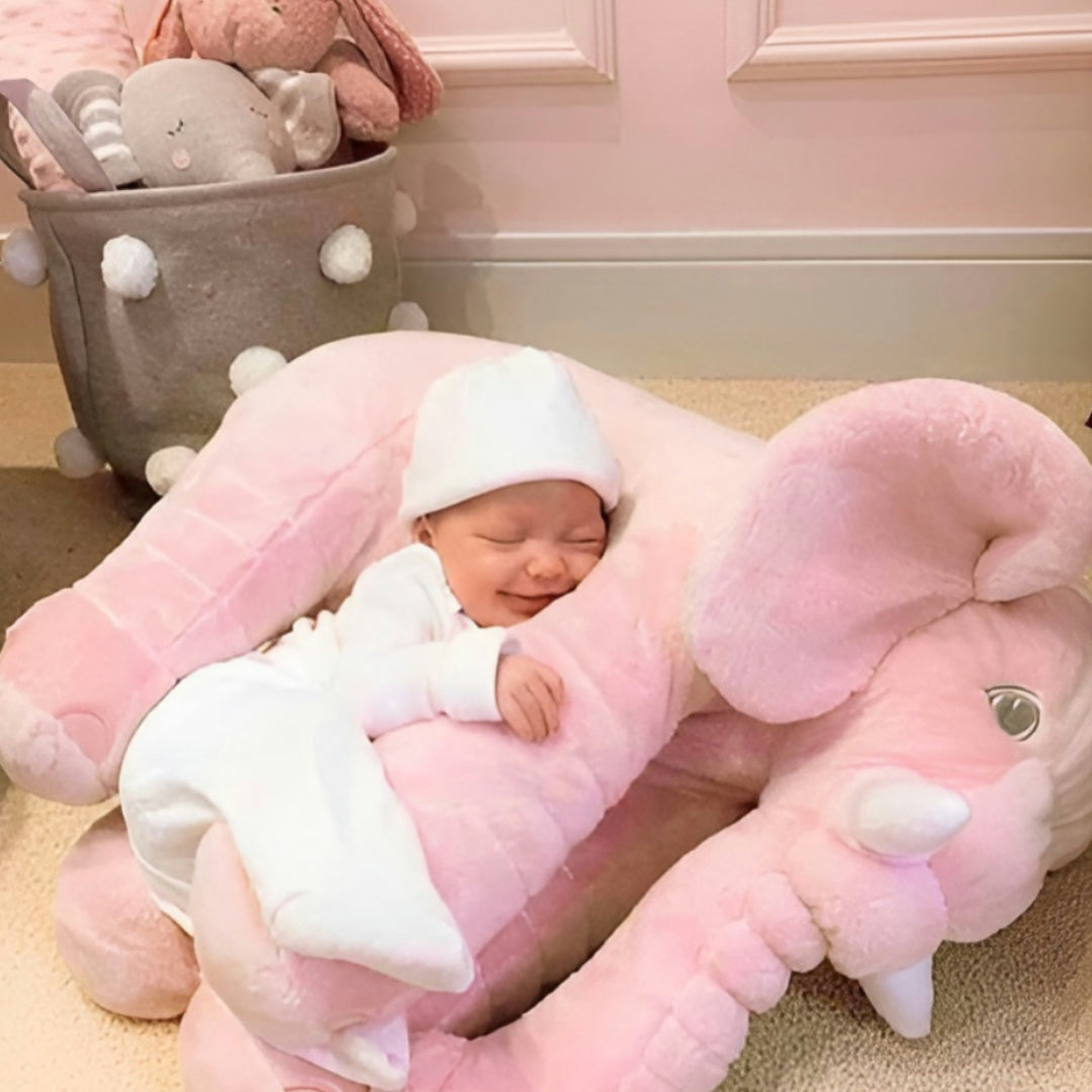 Almohada de Peluche para Bebé Elefante Soporte para Sueño y Comodidad