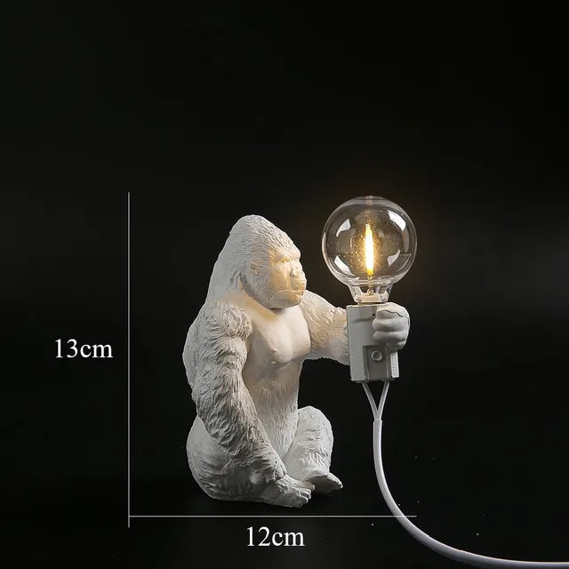 GorillaLux - Unique Gorilla Table Lamp | Modern Animal Lamp with Warm LED Lighting