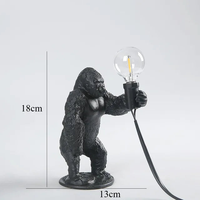 GorillaLux - Unique Gorilla Table Lamp | Modern Animal Lamp with Warm LED Lighting