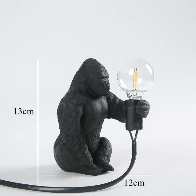 GorillaLux - Unique Gorilla Table Lamp | Modern Animal Lamp with Warm LED Lighting