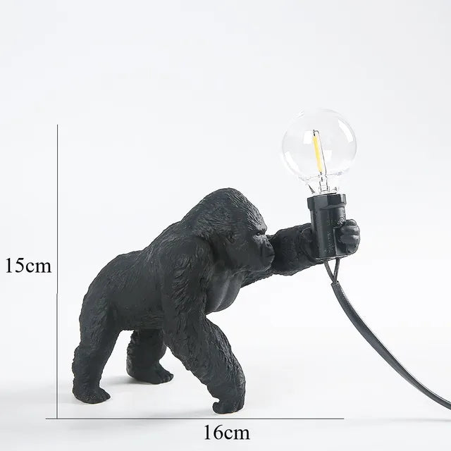GorillaLux - Unique Gorilla Table Lamp | Modern Animal Lamp with Warm LED Lighting