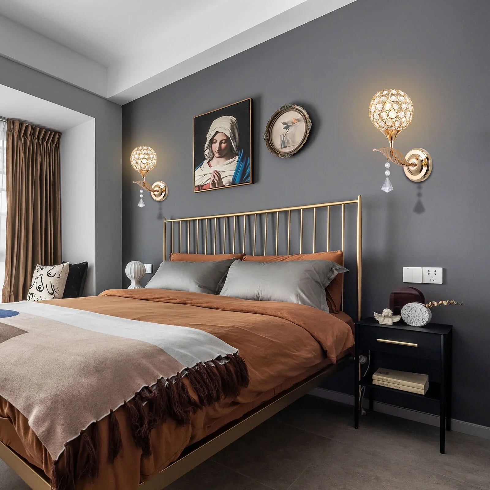 RadiantShine – Moderne LED Wandlamp Met Stijlvol Kristalontwerp