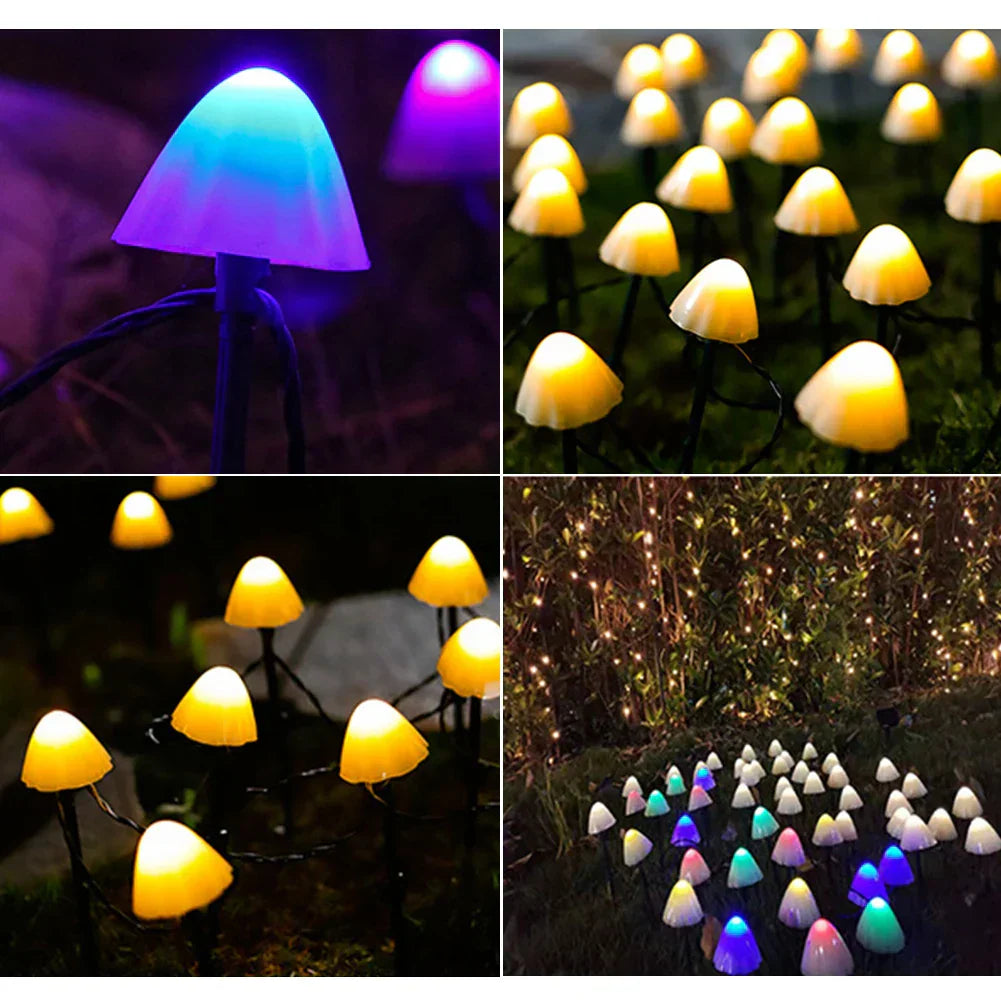 SolarGlow - Fungo Solare Illuminazione d'Ambiente – Lampade da Giardino LED a Energia Solare, Resistente alle Intemperie